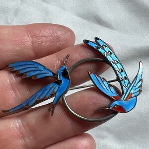 Vintage sterling enamel pin from Denmark